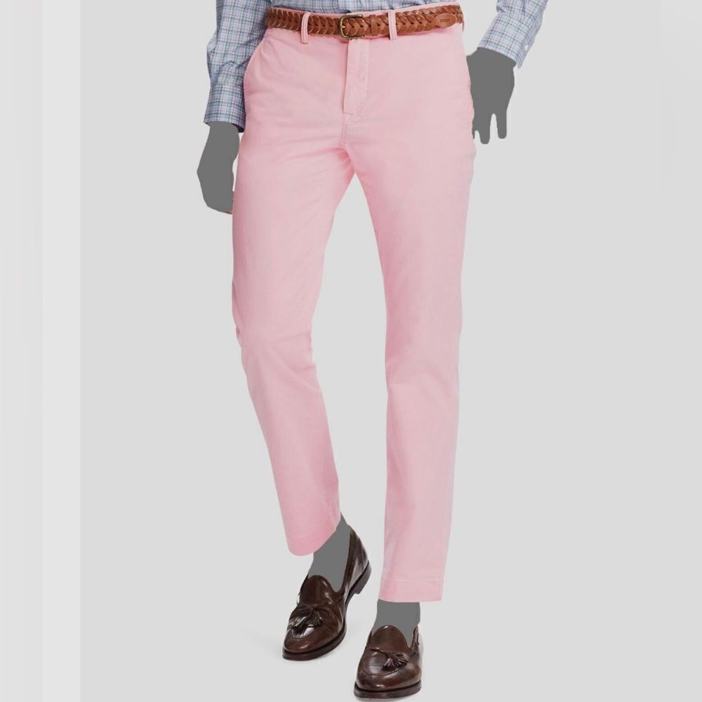 Polo by Ralph Lauren Mens Classic Fit Straight Leg Chino Pants Pink Size 32/34